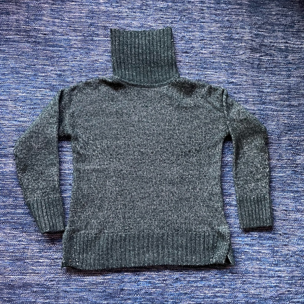 Heather green turtleneck sweater